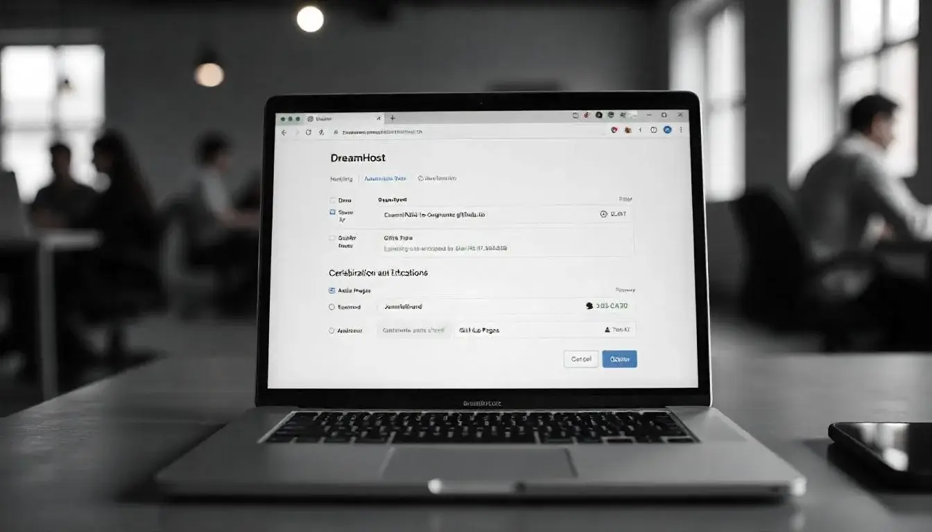 DNS settings configured to point a custom domain to GitHub Pages.